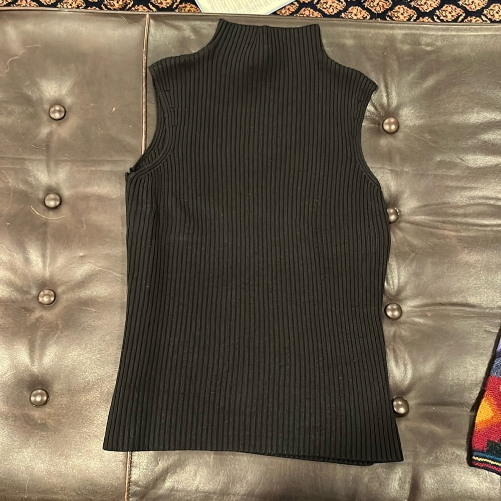 Silk Sleeveless Turtleneck